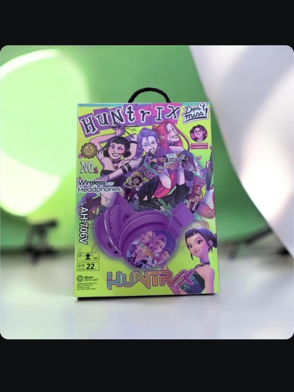 Huntrix AH-706V Purple Wireless On-Ear Headphones